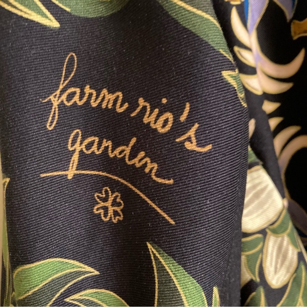 NEW FARM Rio Black Winter Garden Mini Dress Floral Birds Dragonfly Size M - Picture 7 of 7